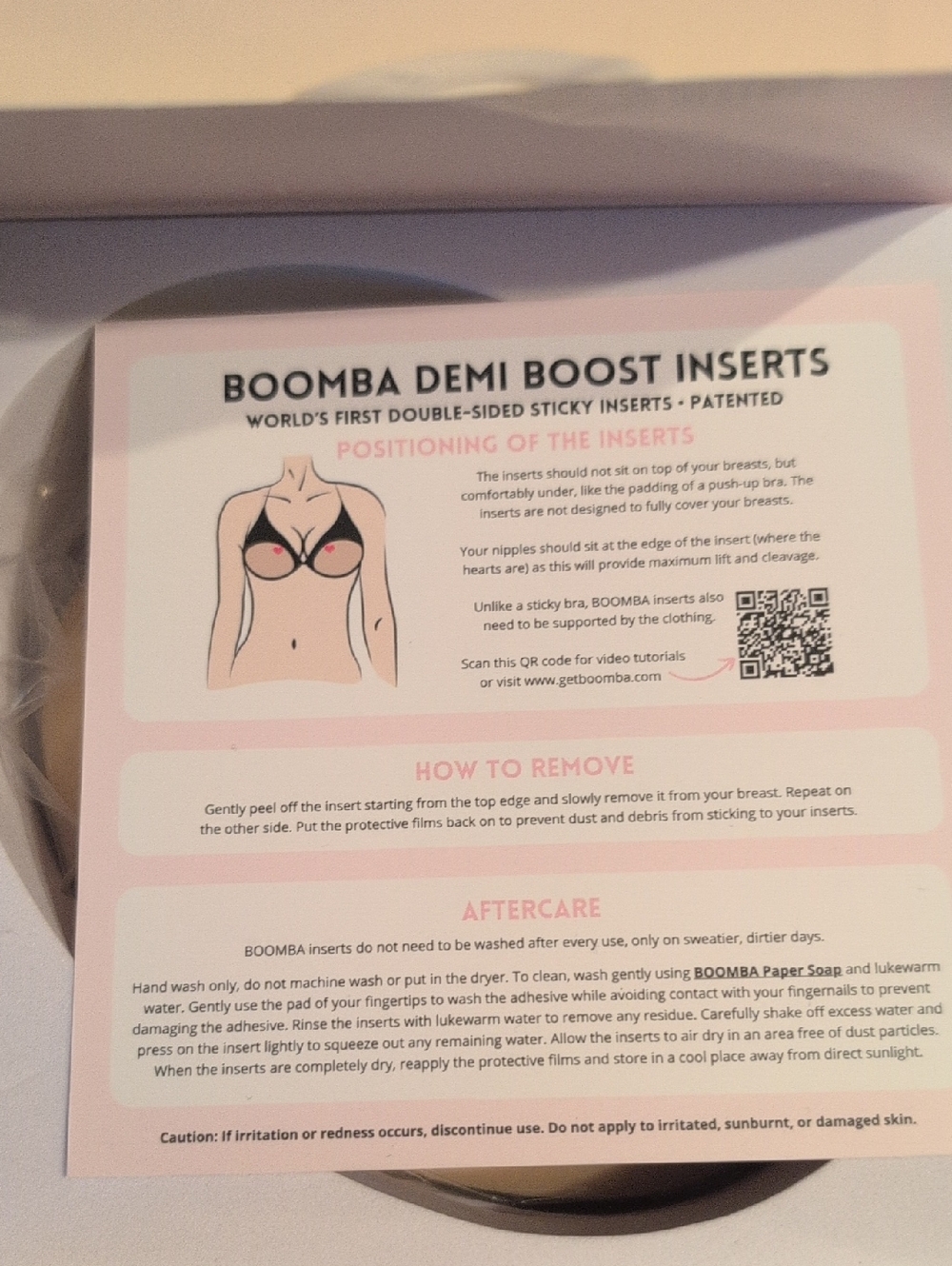 BOOMBA Demi Boost Inserts - Nude/Peach soze medium D/E